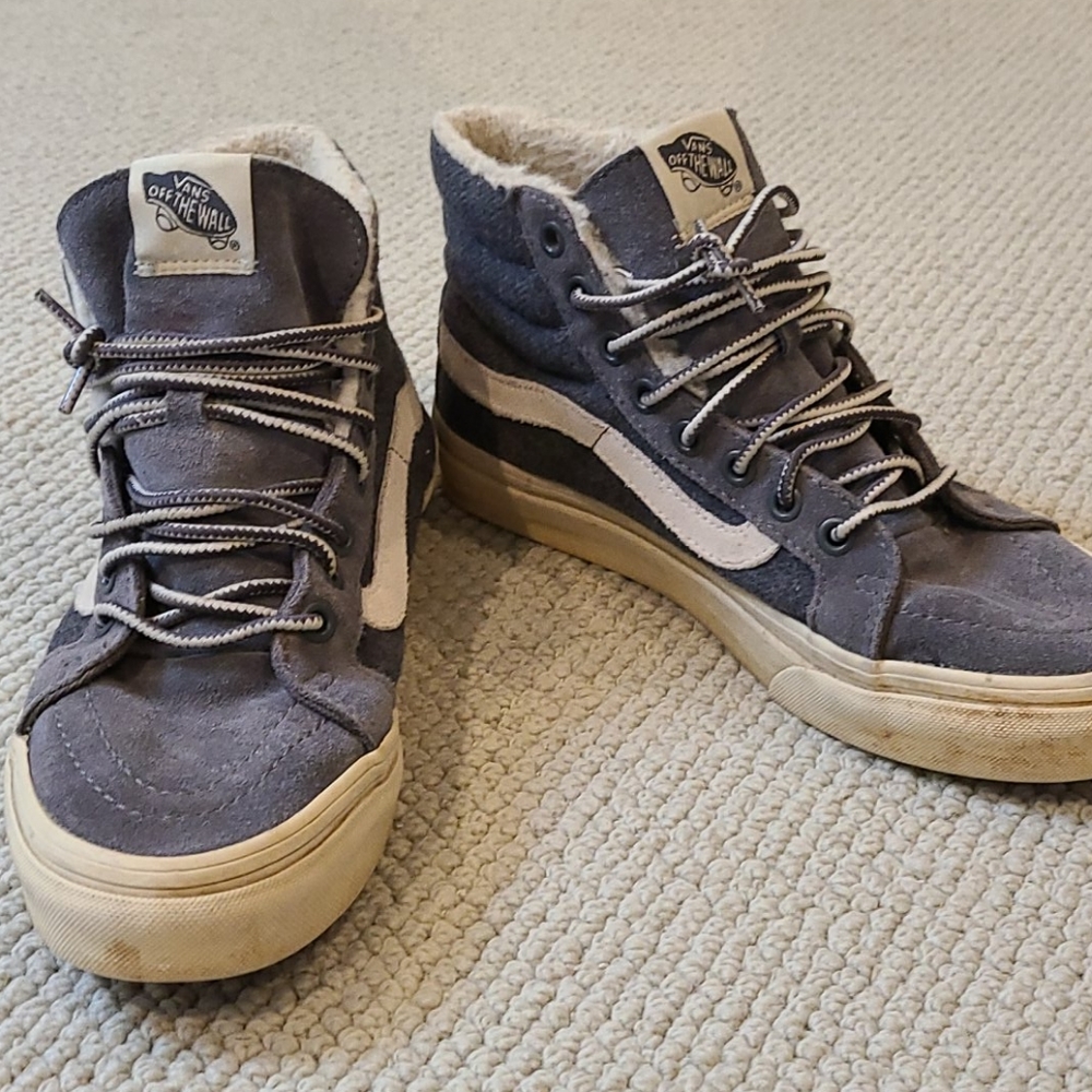 Vans skateboard shoe with shearling lining